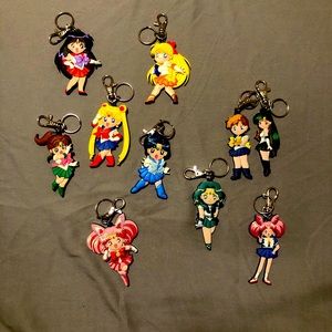 Set of 10 Sailor Moon Keychains